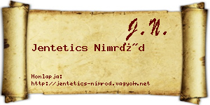 Jentetics Nimród névjegykártya